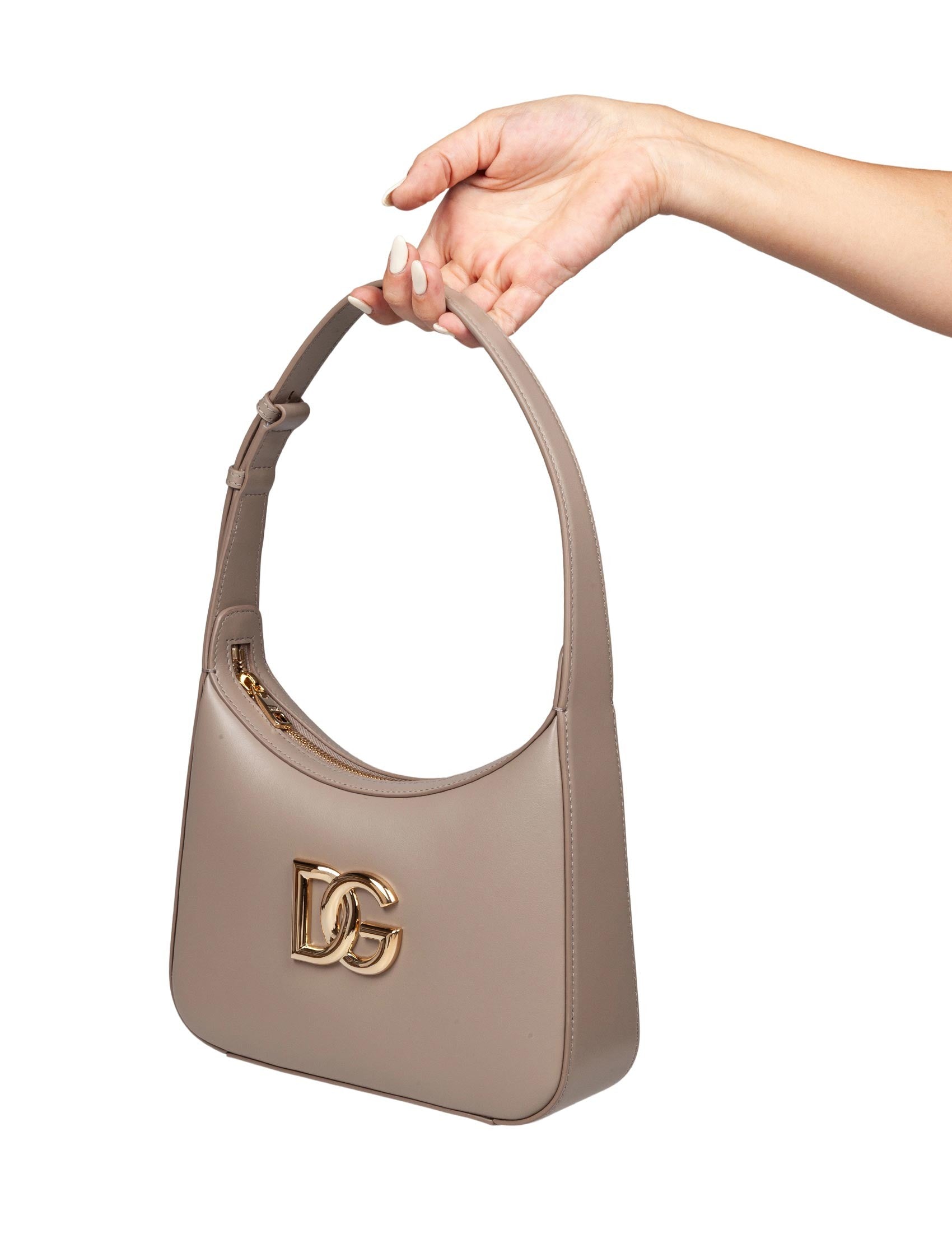 DOLCE & GABBANA BORSA A SPALLA 3.5 IN PELLE CON LOGO DG COLORE TALPA