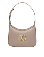 DOLCE & GABBANA BORSA A SPALLA 3.5 IN PELLE CON LOGO DG COLORE TALPA