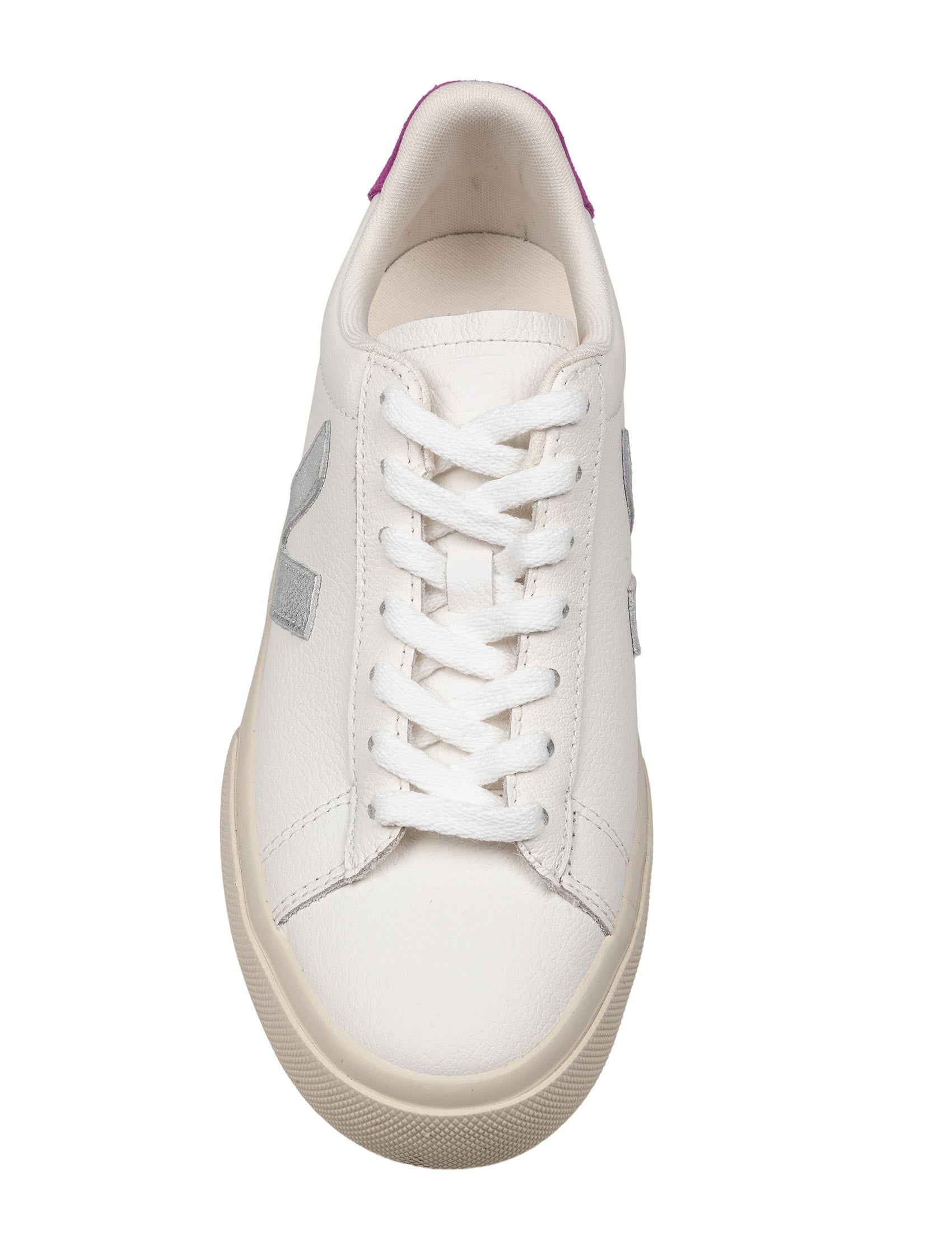 VEJA CAMPO CHROMEFREE IN PELLE COLORE BIANCO/VIOLA
