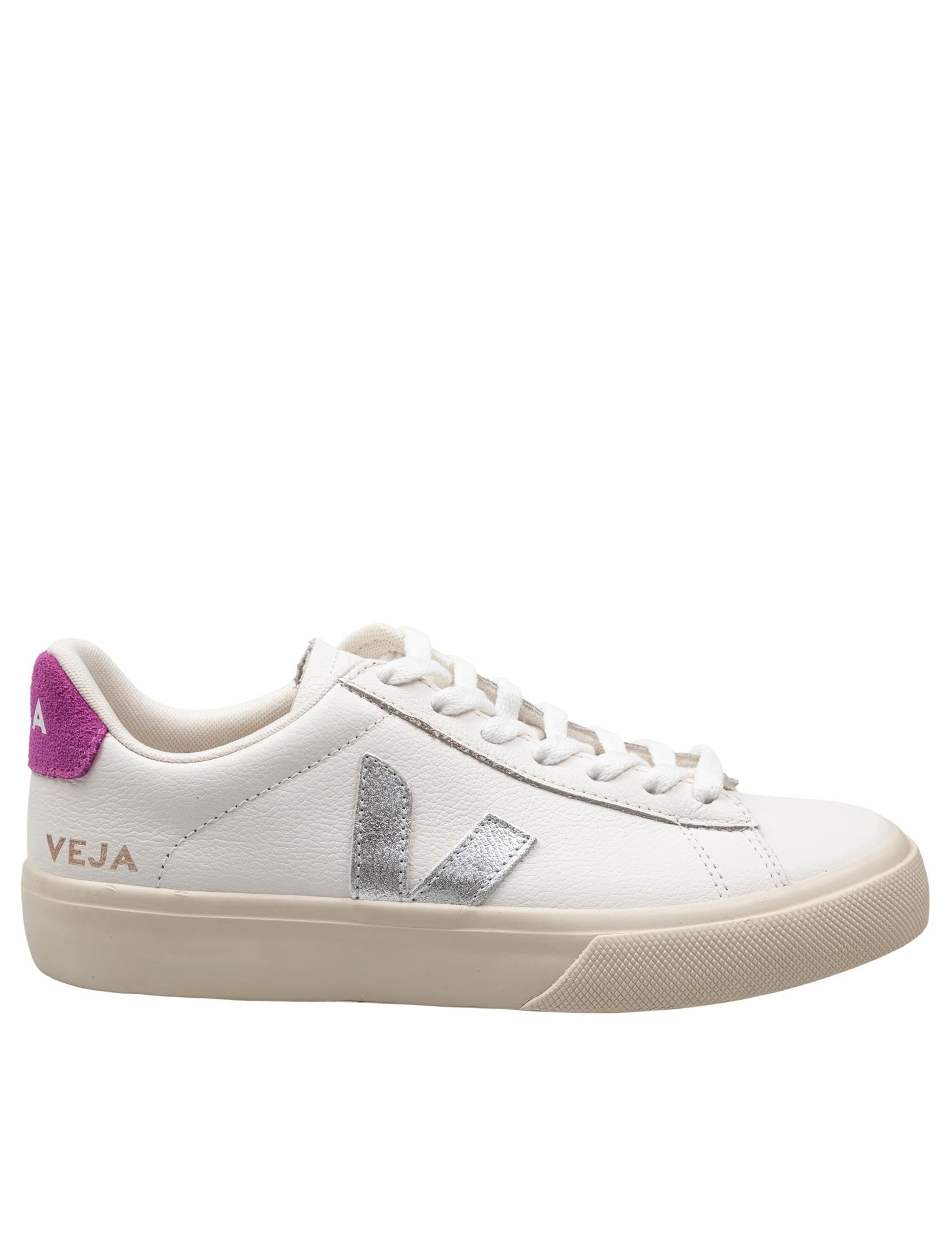VEJA CAMPO CHROMEFREE IN PELLE COLORE BIANCO/VIOLA