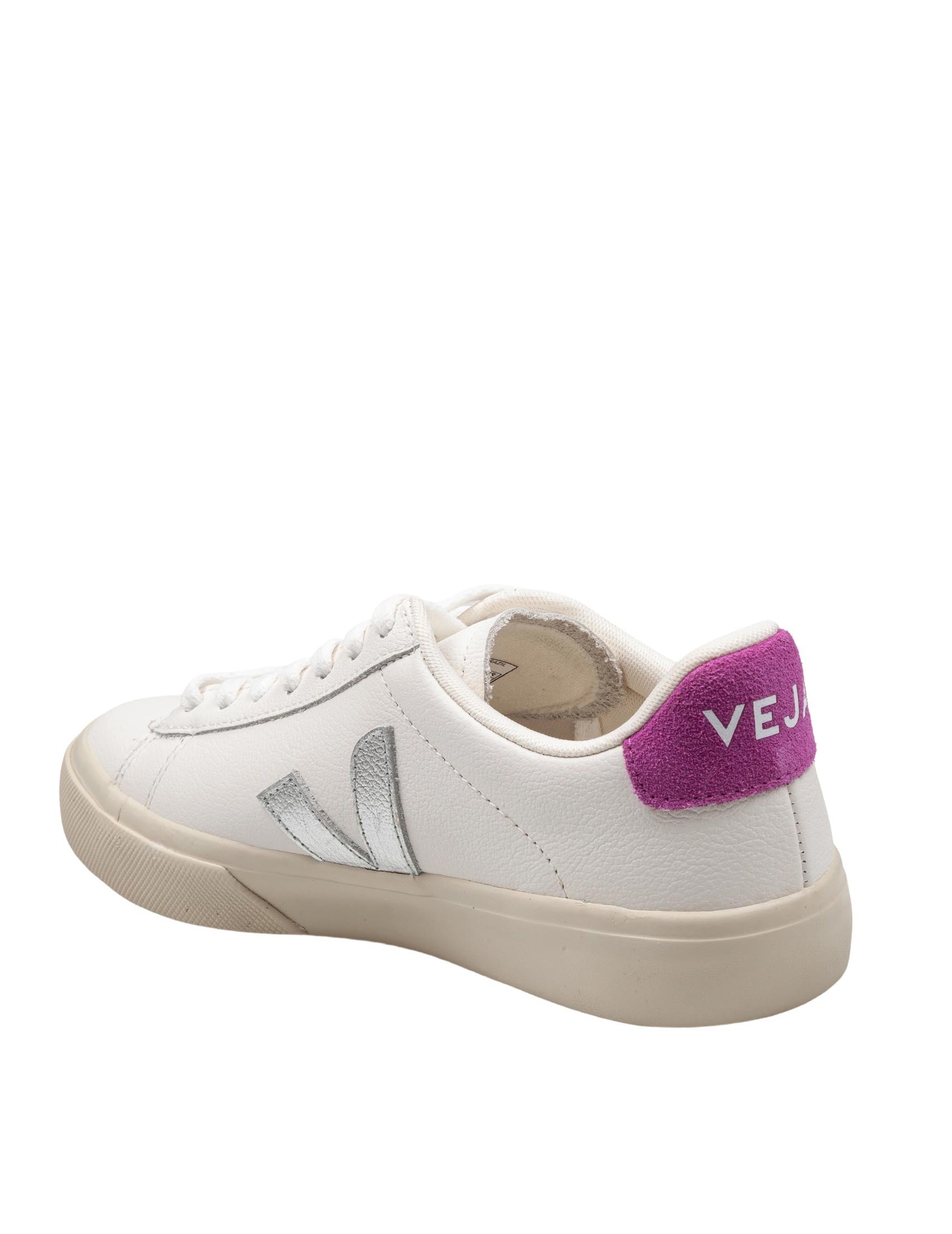 VEJA CAMPO CHROMEFREE IN PELLE COLORE BIANCO/VIOLA