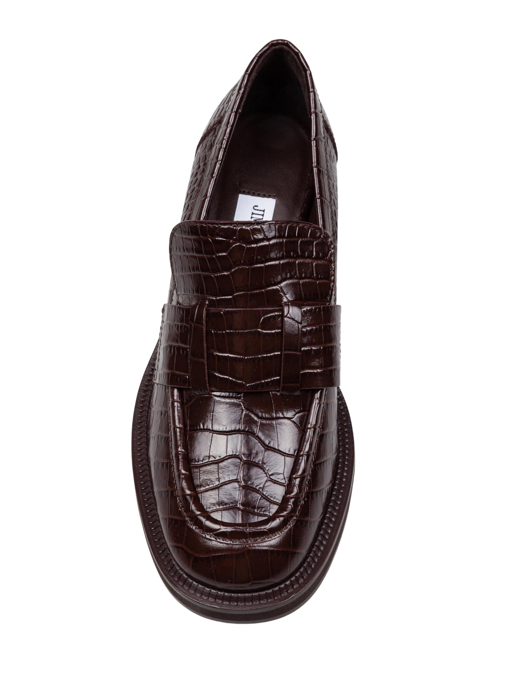 JIMMY CHOO MOCASSINO TYLOR IN PELLE STAMPA COCCO COLORE CIOCCOLATO