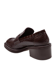 JIMMY CHOO MOCASSINO TYLOR IN PELLE STAMPA COCCO COLORE CIOCCOLATO