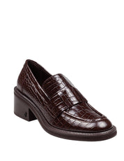 JIMMY CHOO MOCASSINO TYLOR IN PELLE STAMPA COCCO COLORE CIOCCOLATO