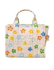 MARC JACOBS THE SMALL TOTE BAG IN CANVAS CON STAMPA FIORI