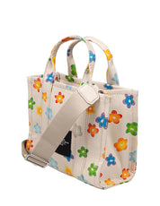 MARC JACOBS THE SMALL TOTE BAG IN CANVAS CON STAMPA FIORI
