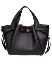 TORY BURCH ROMY TOTE LEATHER HANDBAG COLOR BLACK