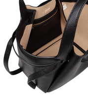 TORY BURCH ROMY TOTE LEATHER HANDBAG COLOR BLACK