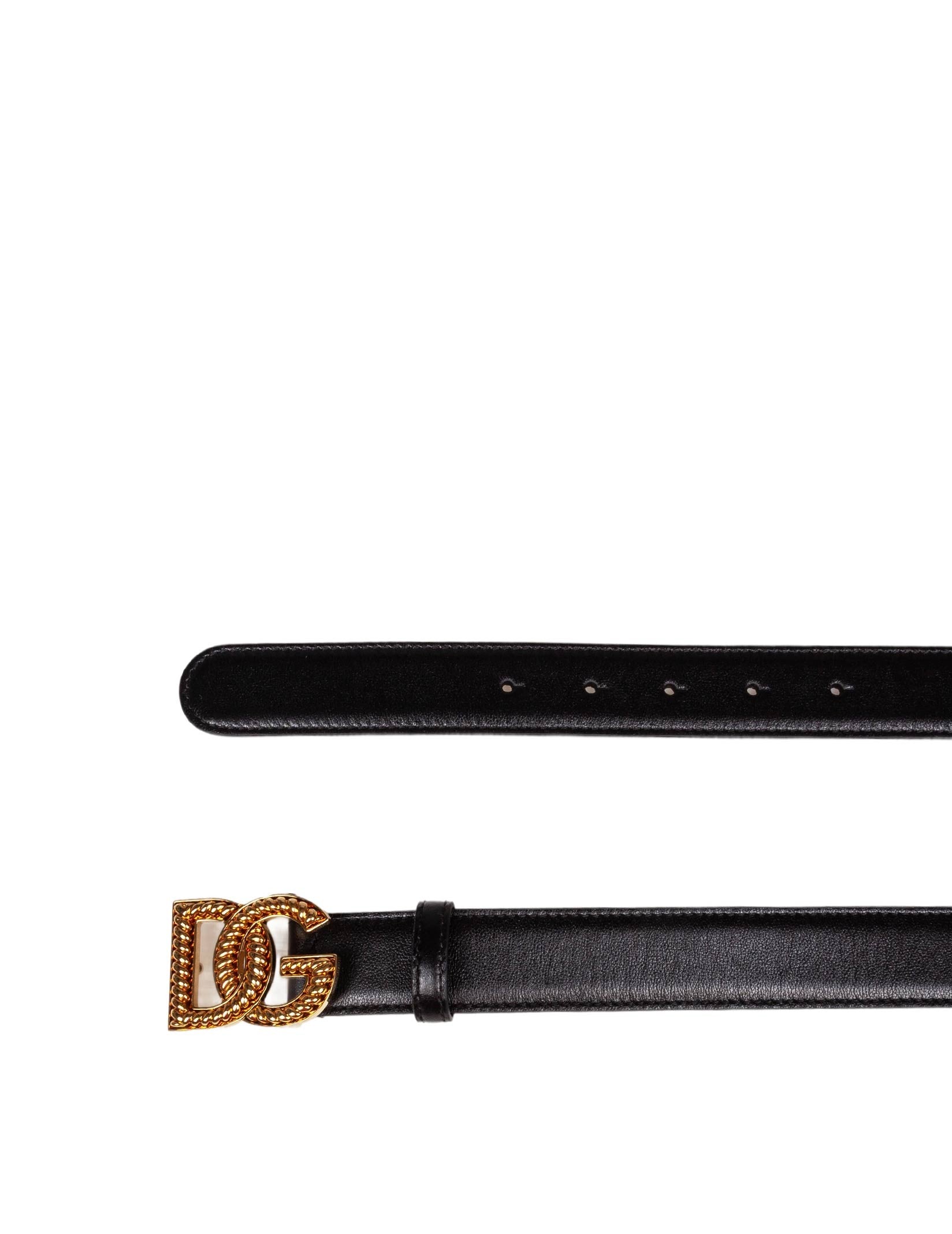 DOLCE & GABBANA BLACK LEATHER BELT