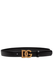 DOLCE & GABBANA BLACK LEATHER BELT
