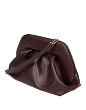 THEMOIRè TIA CLUTCH BAG IN VEGAN FABRIC, COLOR EBONY