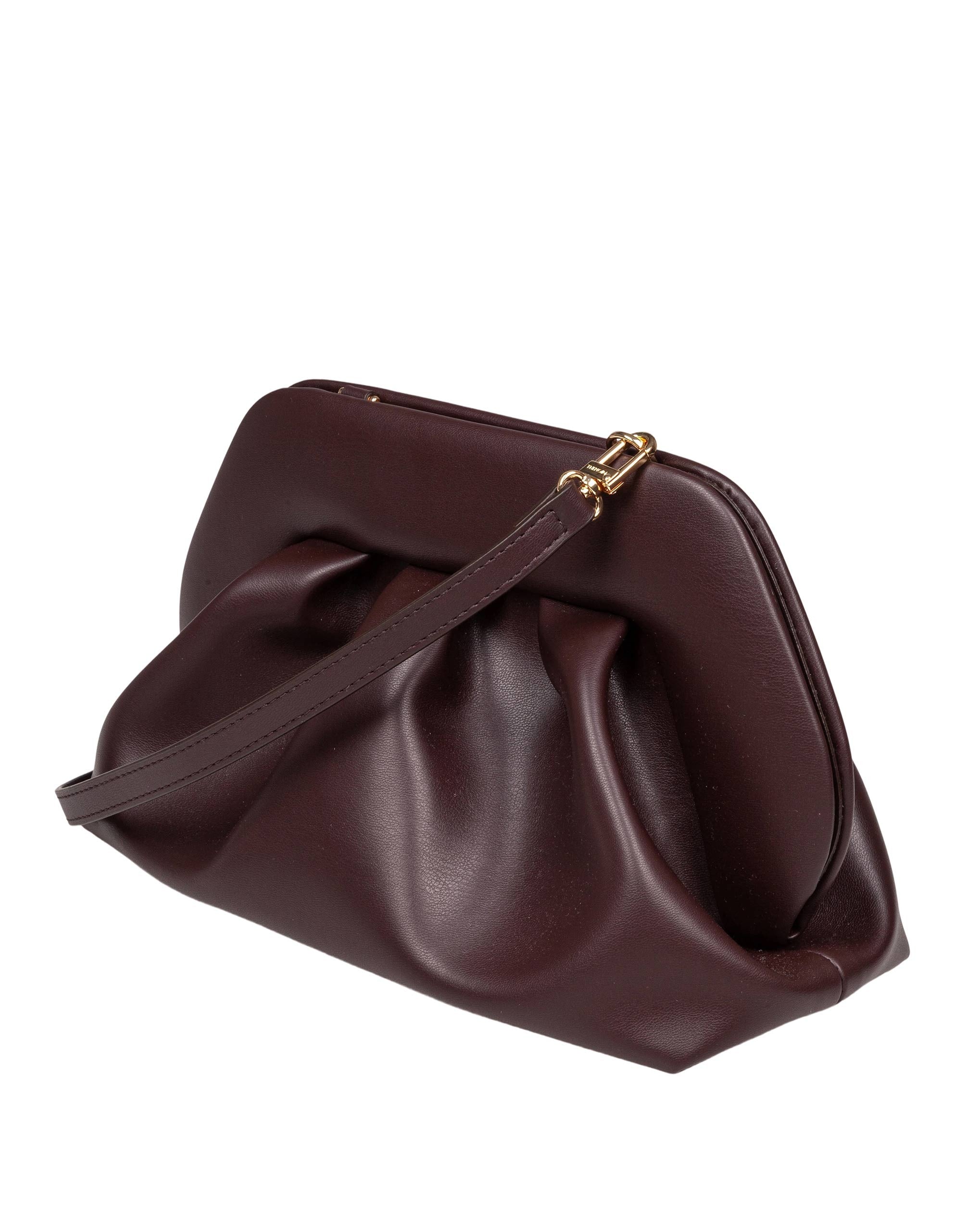 THEMOIRè TIA CLUTCH BAG IN VEGAN FABRIC, COLOR EBONY
