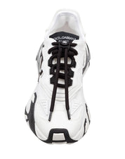DOLCE & GABBANA SNEAKERS DAY FASTER IN VISCOSA E PELLE COLORE BIANCO E NERO NERO
