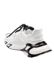 DOLCE & GABBANA SNEAKERS DAY FASTER IN VISCOSA E PELLE COLORE BIANCO E NERO NERO