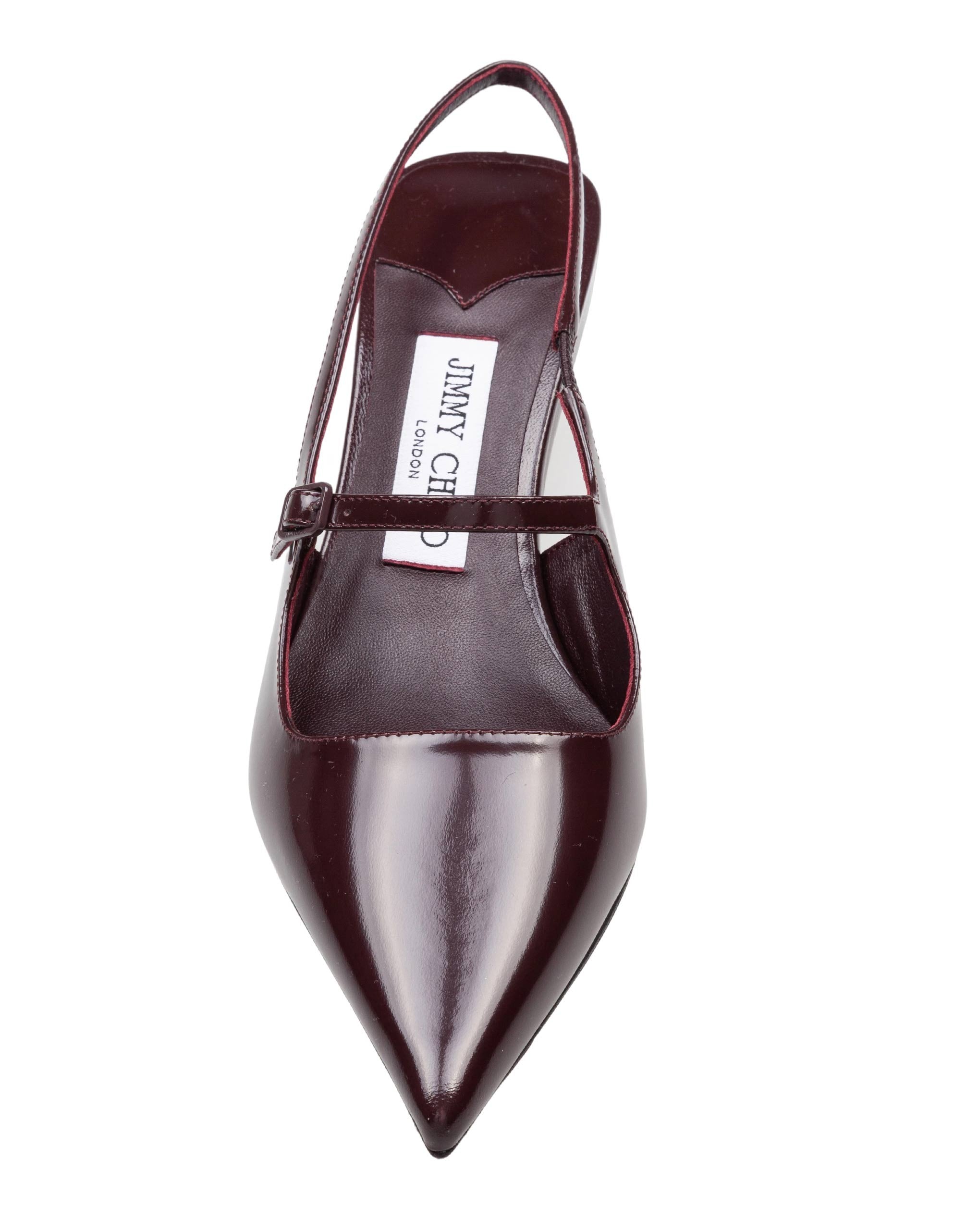 JIMMY CHOO SLINGBACK DIDI 45 IN PELLE SPAZZOLATA COLORE MERLOT
