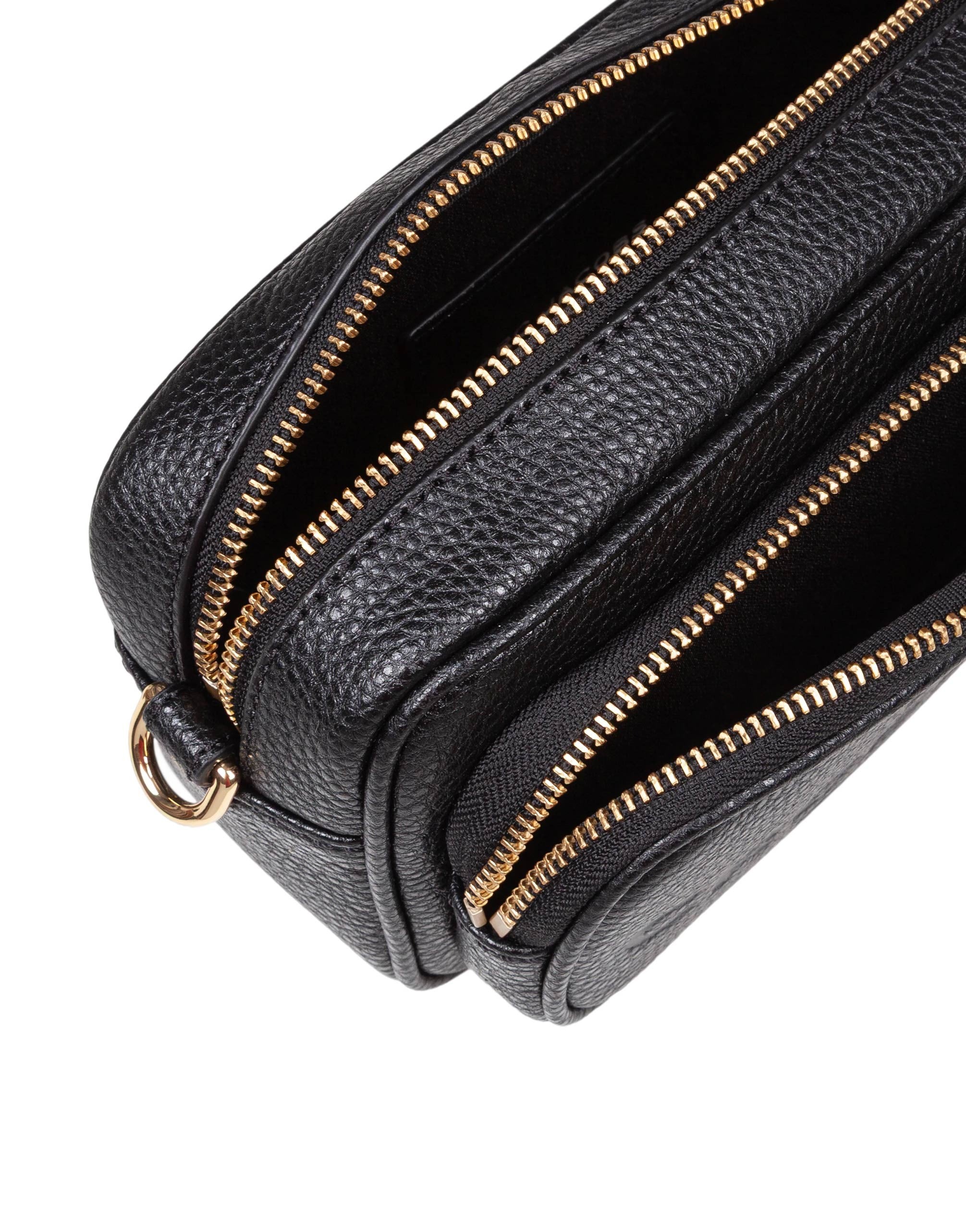 MARC JACOBS THE CROSSBODY TOTE LEATHER BAG BLACK COLOR