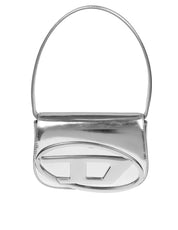 DIESEL BORSA A SPALLA 1DR IN PELLE SPECCHIATA COLORE SILVER
