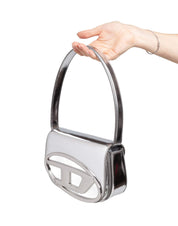 DIESEL BORSA A SPALLA 1DR IN PELLE SPECCHIATA COLORE SILVER