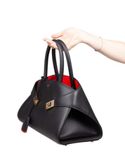 FERRAGAMO HUG TH M HANDBAG IN BLACK LEATHER