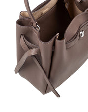 TORY BURCH ROMY HAMMERED LEATHER BUCKET BAG IN WILD MUSHROOM