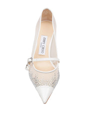 JIMMY CHOO DECOLLETE' AREN 65 TKW IN MESH E PELLE CON CRISTALLI APPLICATI