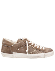 PHILIPPE MODEL PRSX LEATHER AND SUEDE SNEAKERS MILITARY GREEN