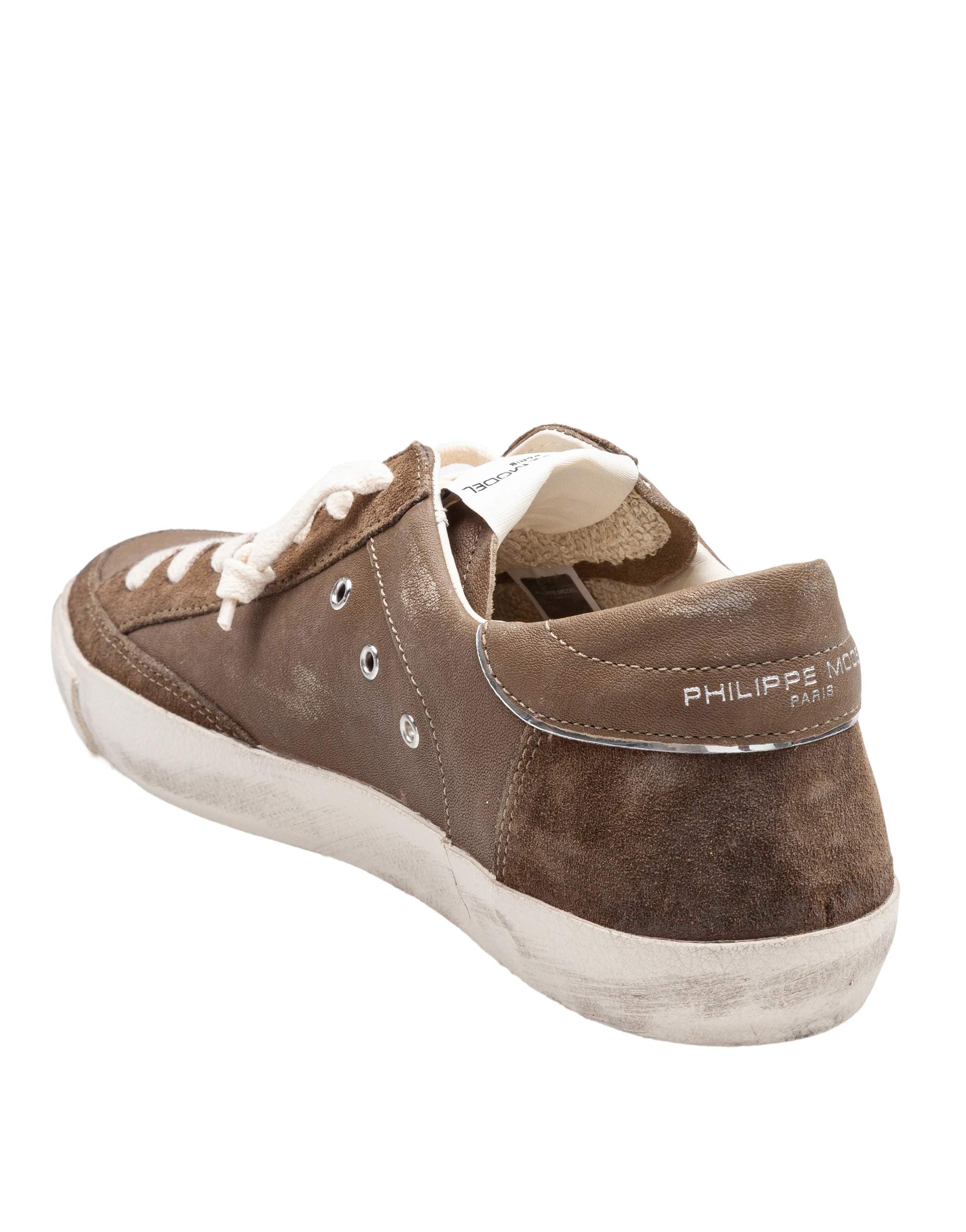 PHILIPPE MODEL PRSX LEATHER AND SUEDE SNEAKERS MILITARY GREEN