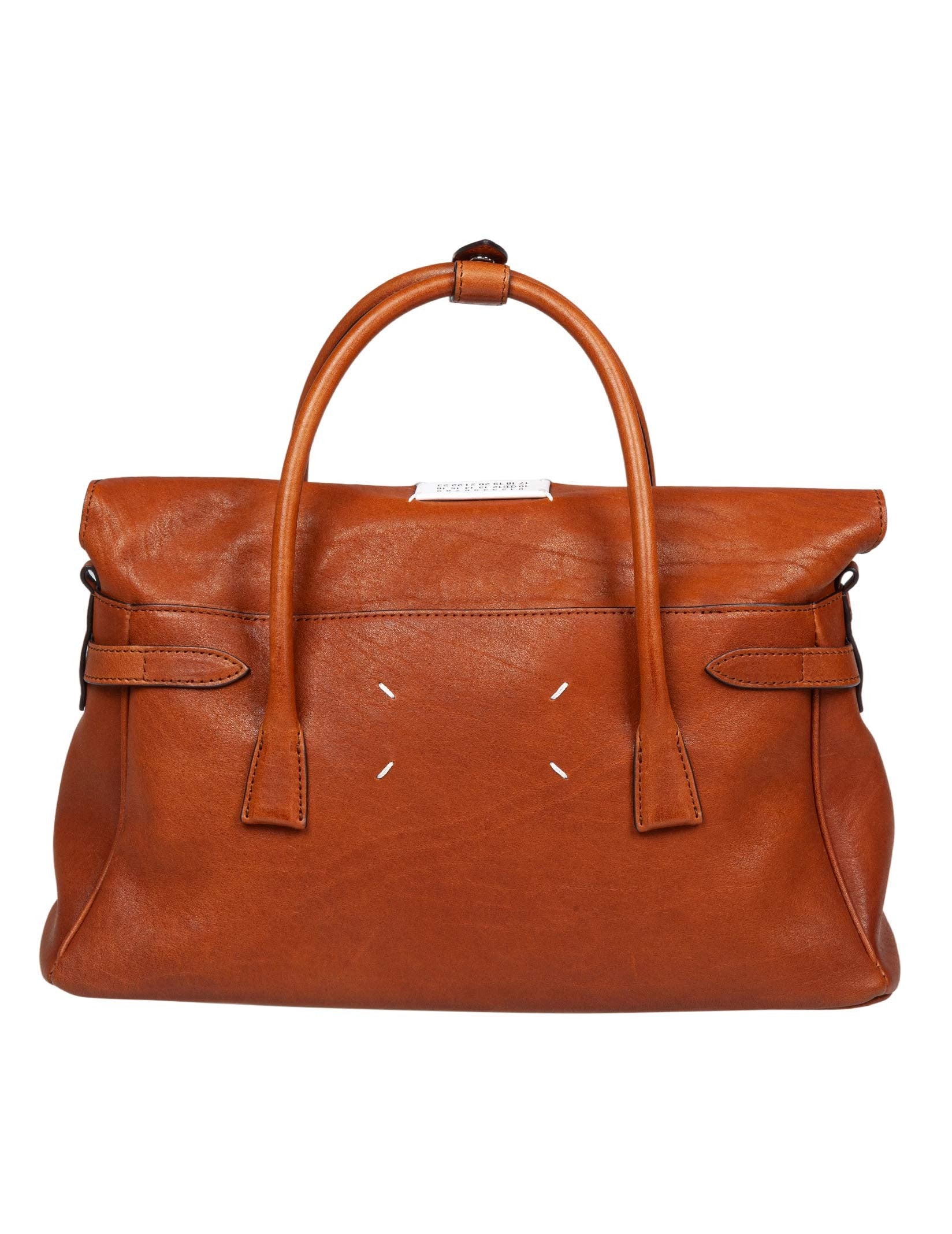 MAISON MARGIELA 5AC HANDBAG IN VINTAGE COGNAC LEATHER