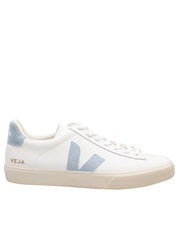 VEJA CAMPO CHROMEFREE LEATHER SHOES, WHITE/LIGHT BLUE
