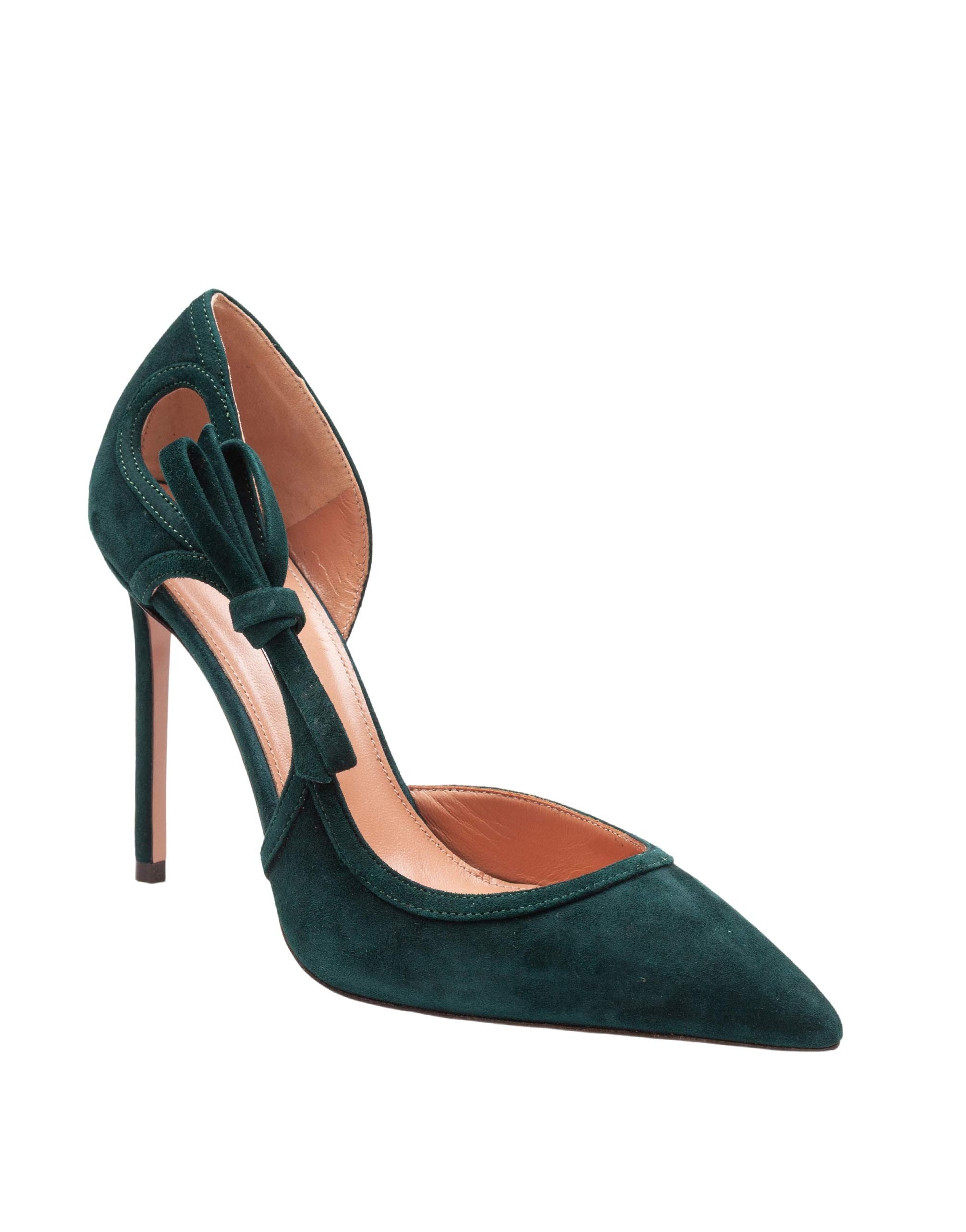 AQUAZZURA SOAVE 105 SUEDE PUMPS, GREEN