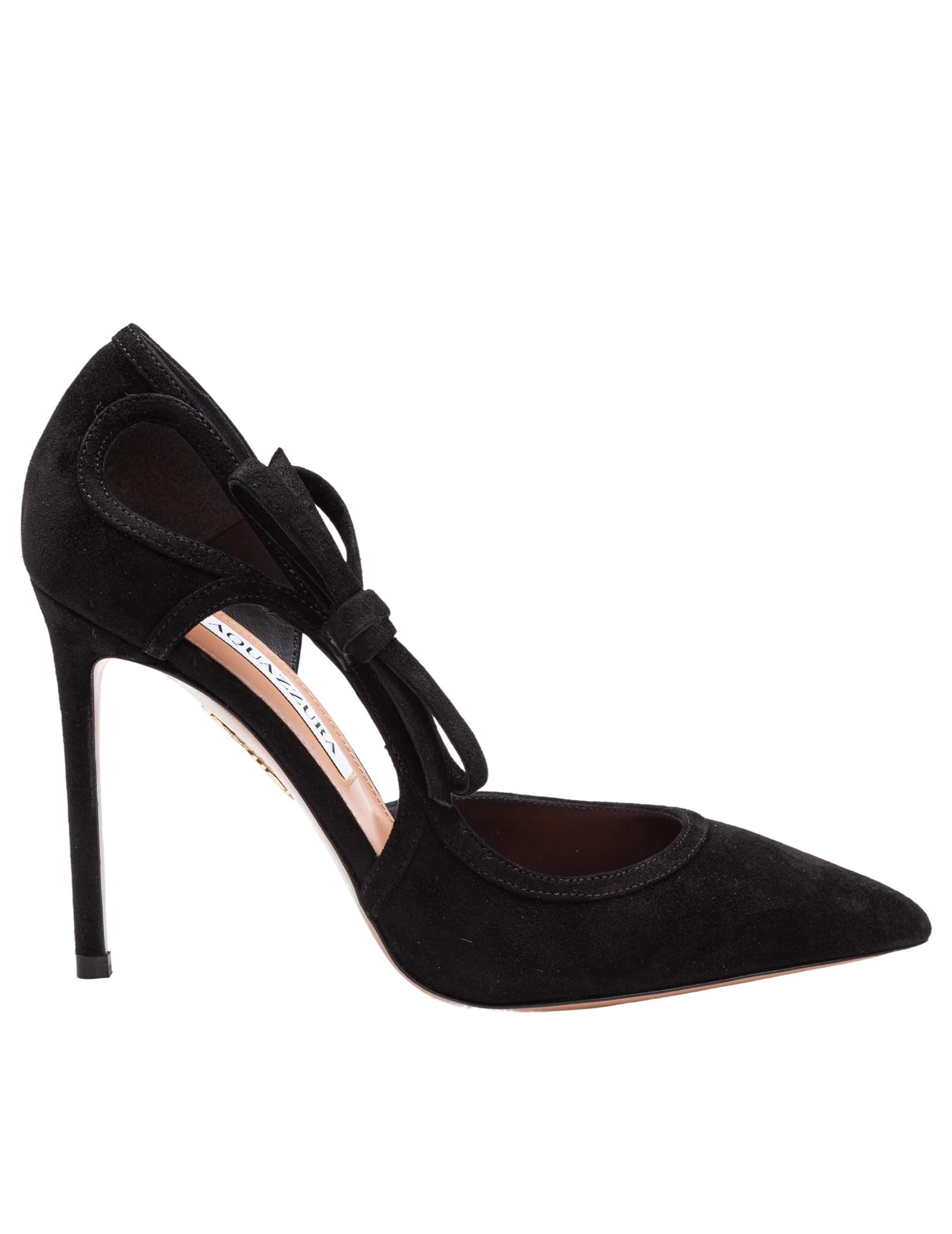 AQUAZZURA DECOLLETE SOAVE 105 IN SUEDE COLORE NERO