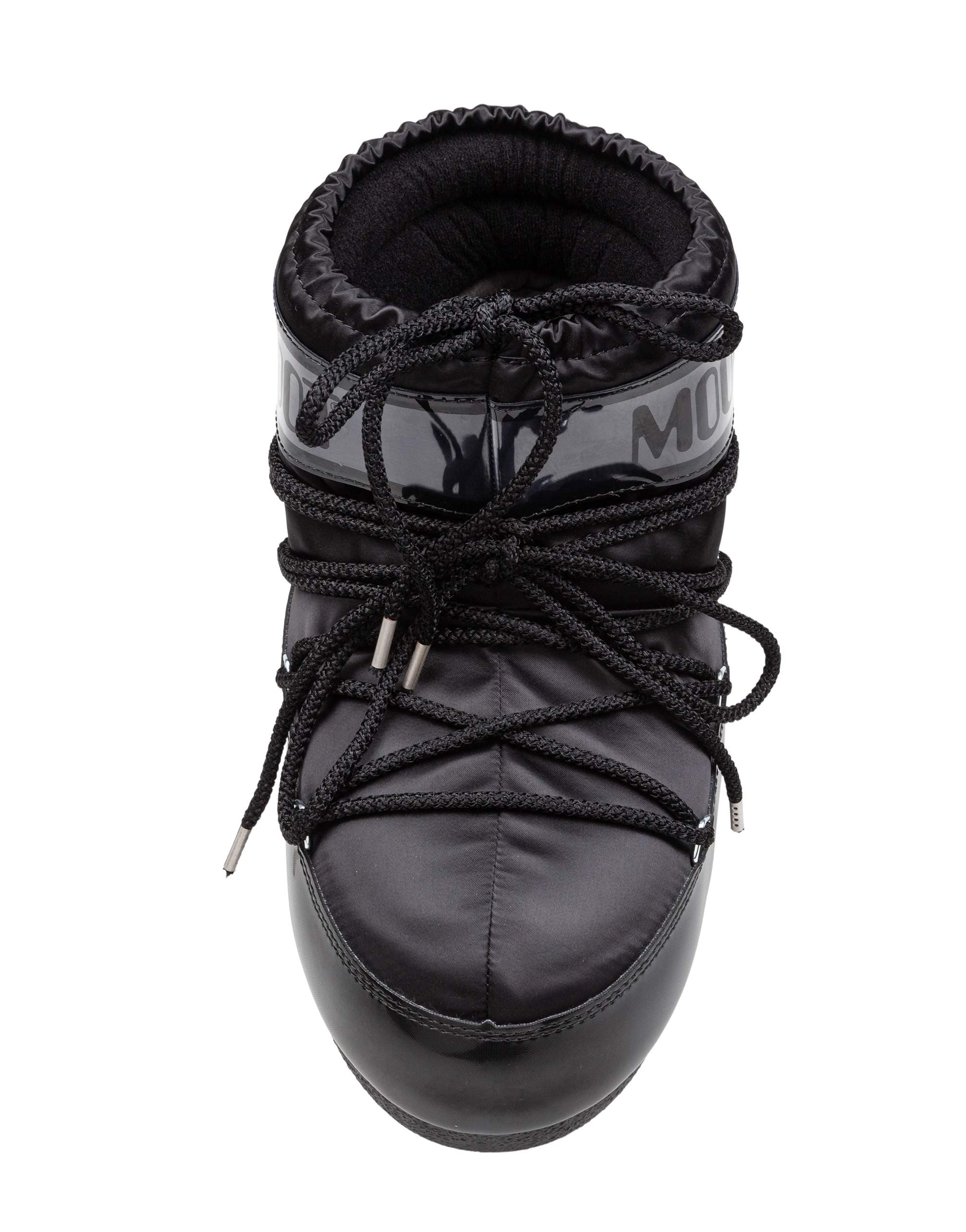 MOON BOOT STIVALETTO ICON LOW GLANCE IN RASO E PVC COLORE NERO
