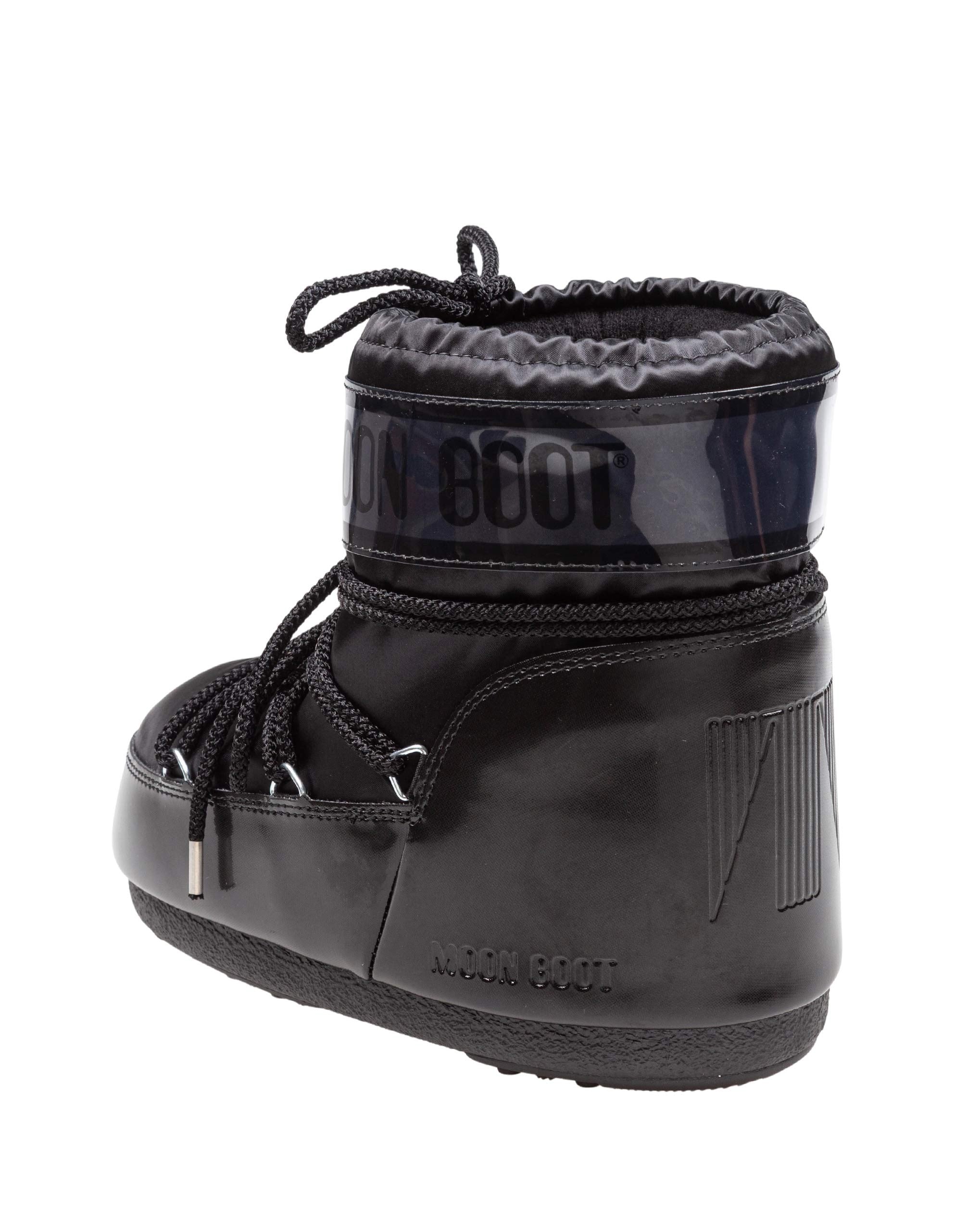 MOON BOOT STIVALETTO ICON LOW GLANCE IN RASO E PVC COLORE NERO