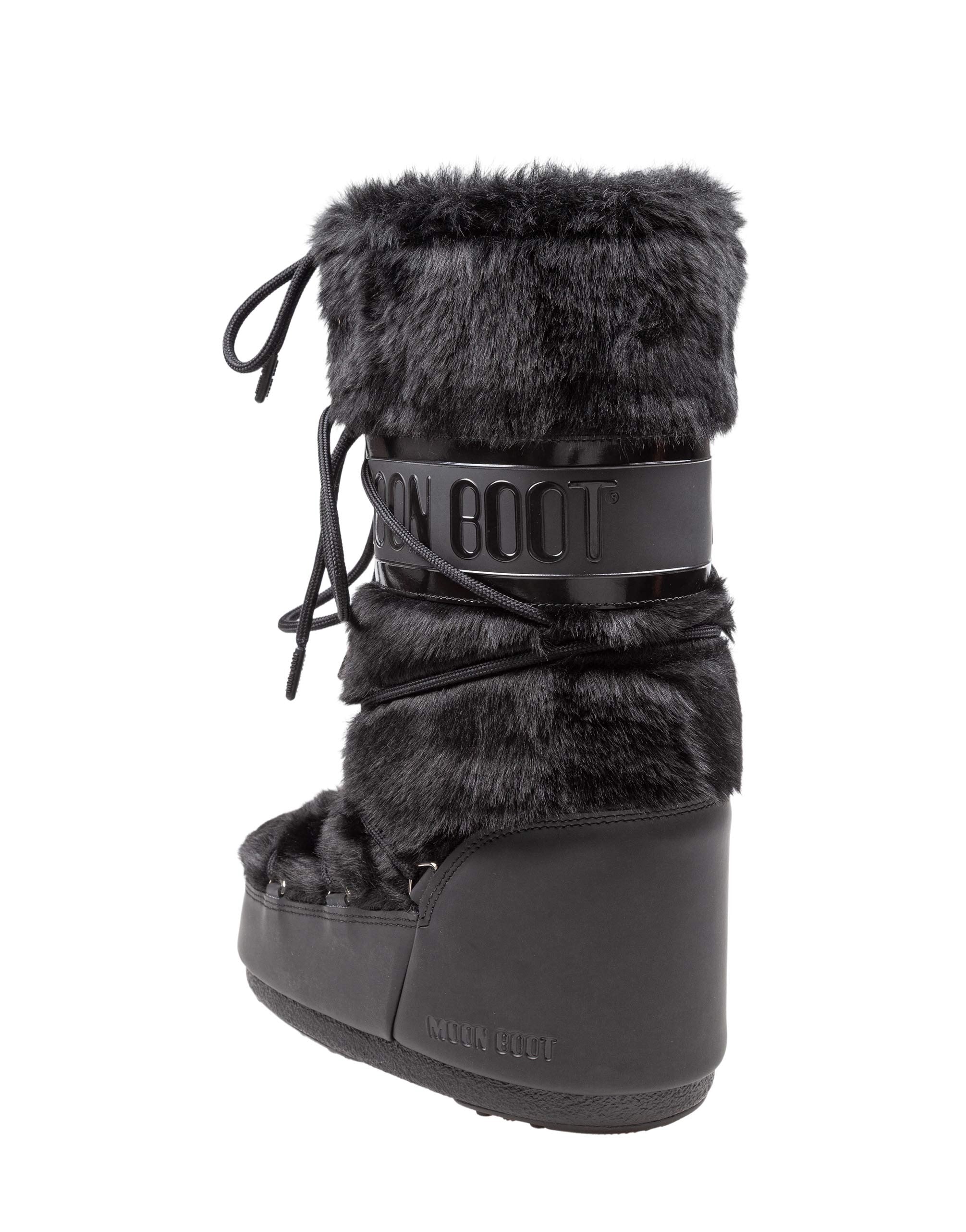 MOON BOOT STIVALE ICON CON ECOPELLICCIA COLORE NERO