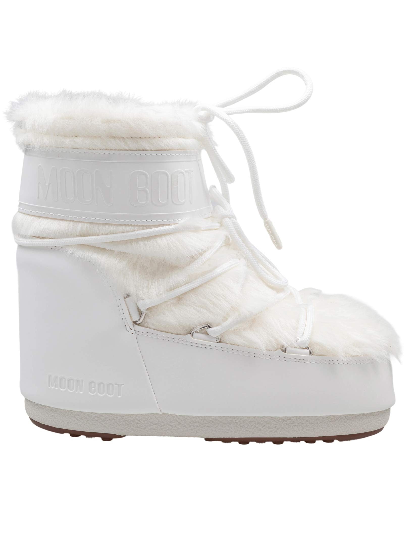 ICON LOW MOON BOOT WITH FAUX FUR, WHITE