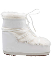 ICON LOW MOON BOOT WITH FAUX FUR, WHITE