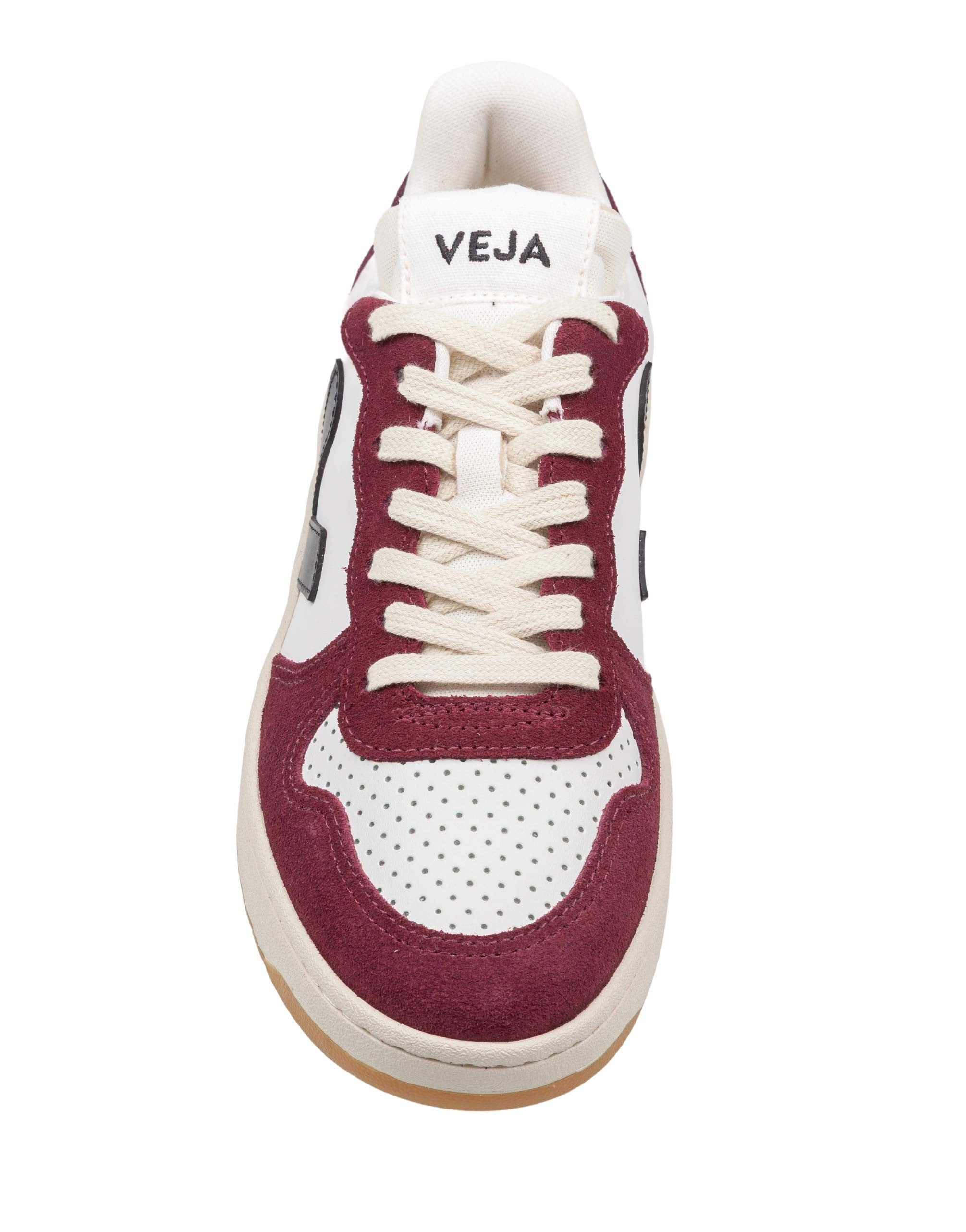 VEJA SNEAKERS V-10 IN PELLE COLORE BORDEAUX E BIANCO