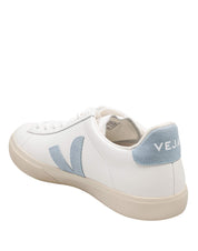 VEJA CAMPO CHROMEFREE LEATHER SHOES, WHITE/LIGHT BLUE