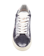 AUTRY DALLAS SEQUINED SNEAKERS IN GREY AND PINK