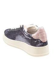 AUTRY DALLAS SEQUINED SNEAKERS IN GREY AND PINK