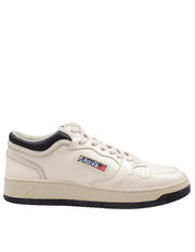 AUTRY MED-WAY LEATHER SNEAKERS, BLACK AND WHITE