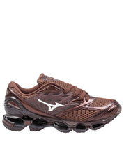 MIZUNO SNEAKERS WAVE PROPHECY LS IN TESSUTO E PELLE COLORE COFFEE
