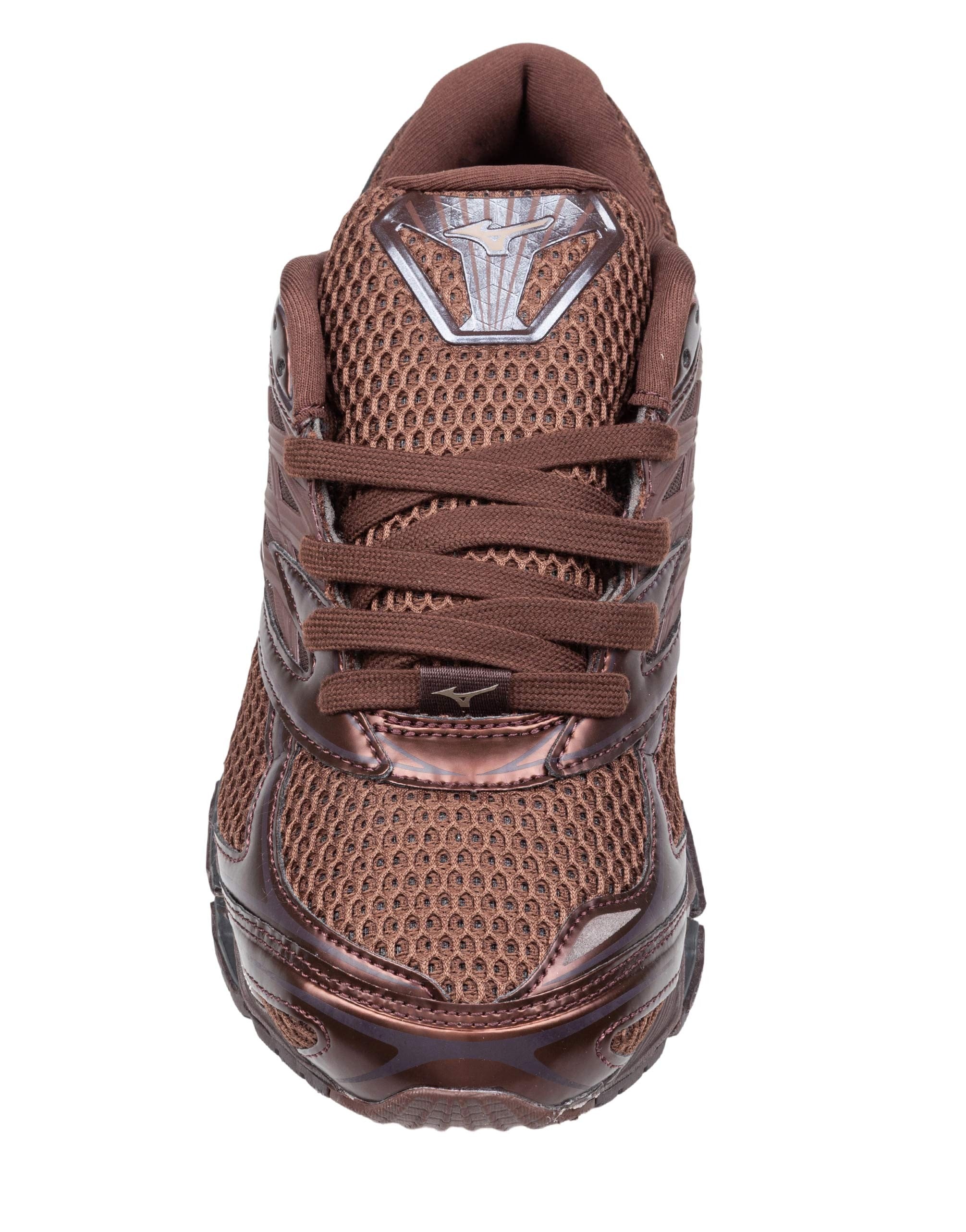 MIZUNO SNEAKERS WAVE PROPHECY LS IN TESSUTO E PELLE COLORE COFFEE