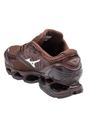 MIZUNO SNEAKERS WAVE PROPHECY LS IN TESSUTO E PELLE COLORE COFFEE