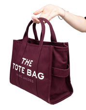 MARC JACOBS THE MEDIUM CANVAS TOTE, PLUM COLOR