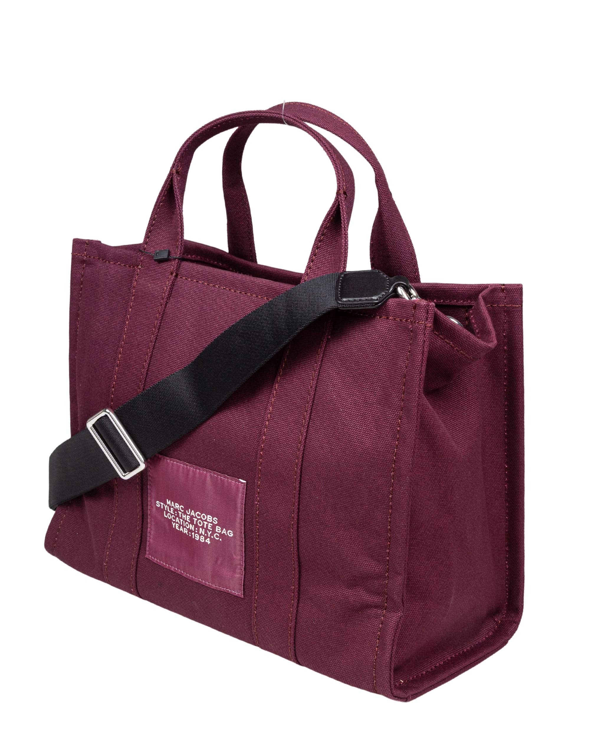 MARC JACOBS THE MEDIUM CANVAS TOTE, PLUM COLOR