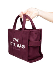 MARC JACOBS THE SMALL CANVAS BAG, PLUM COLOR