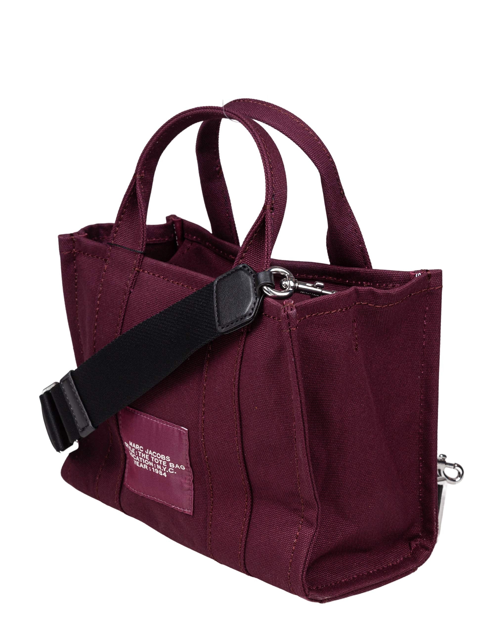 MARC JACOBS THE SMALL CANVAS BAG, PLUM COLOR