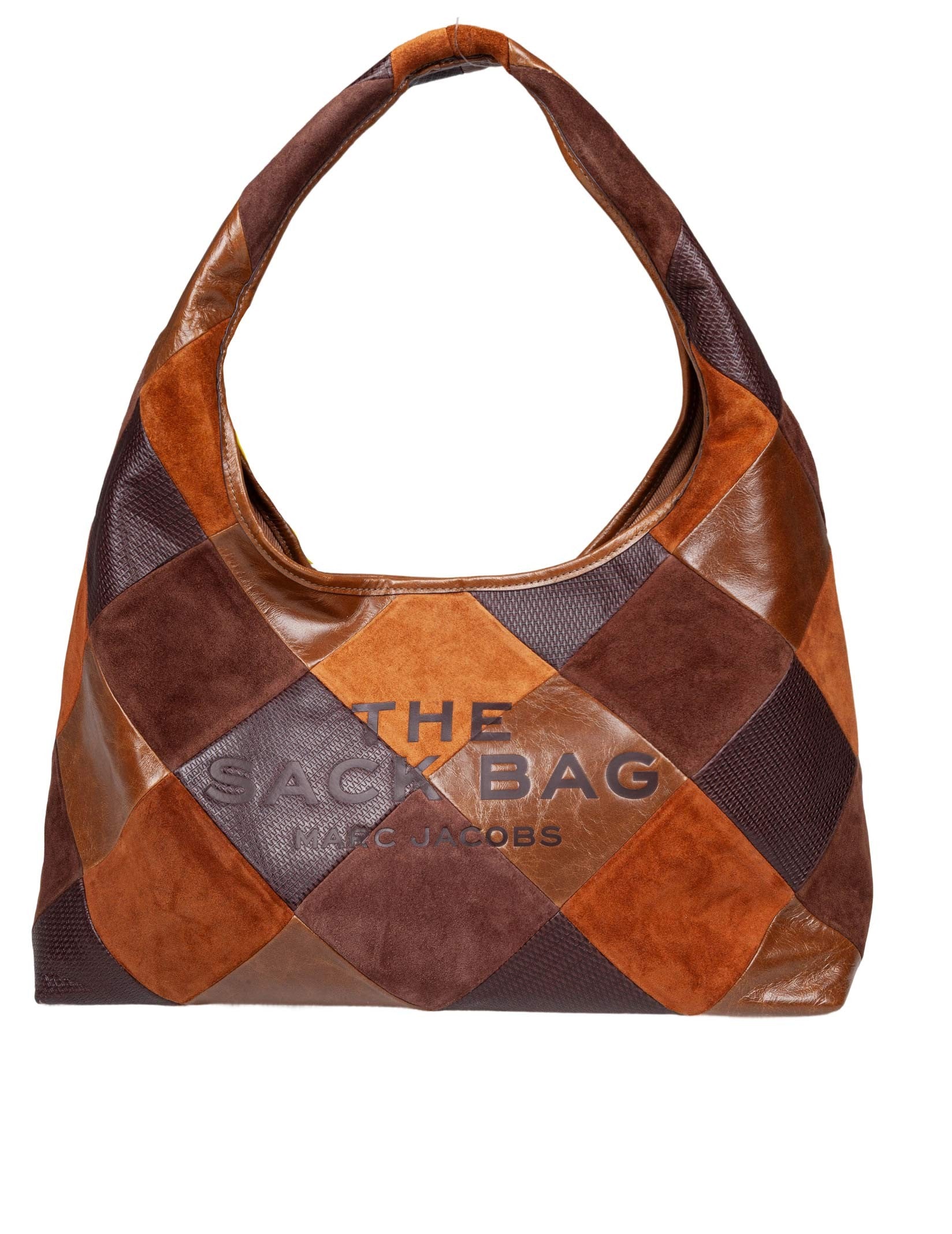 MARC JACOBS THE SACK BAG PATCHWORK SUEDE TOTE BAG
