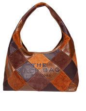 MARC JACOBS THE SACK BAG PATCHWORK SUEDE TOTE BAG
